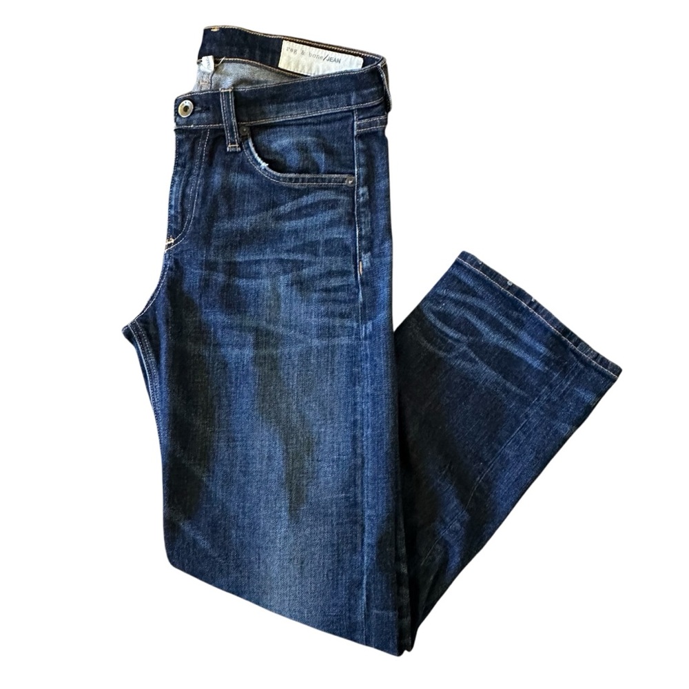 Rag & Bone crop straight leg women's dark wash denim jeans